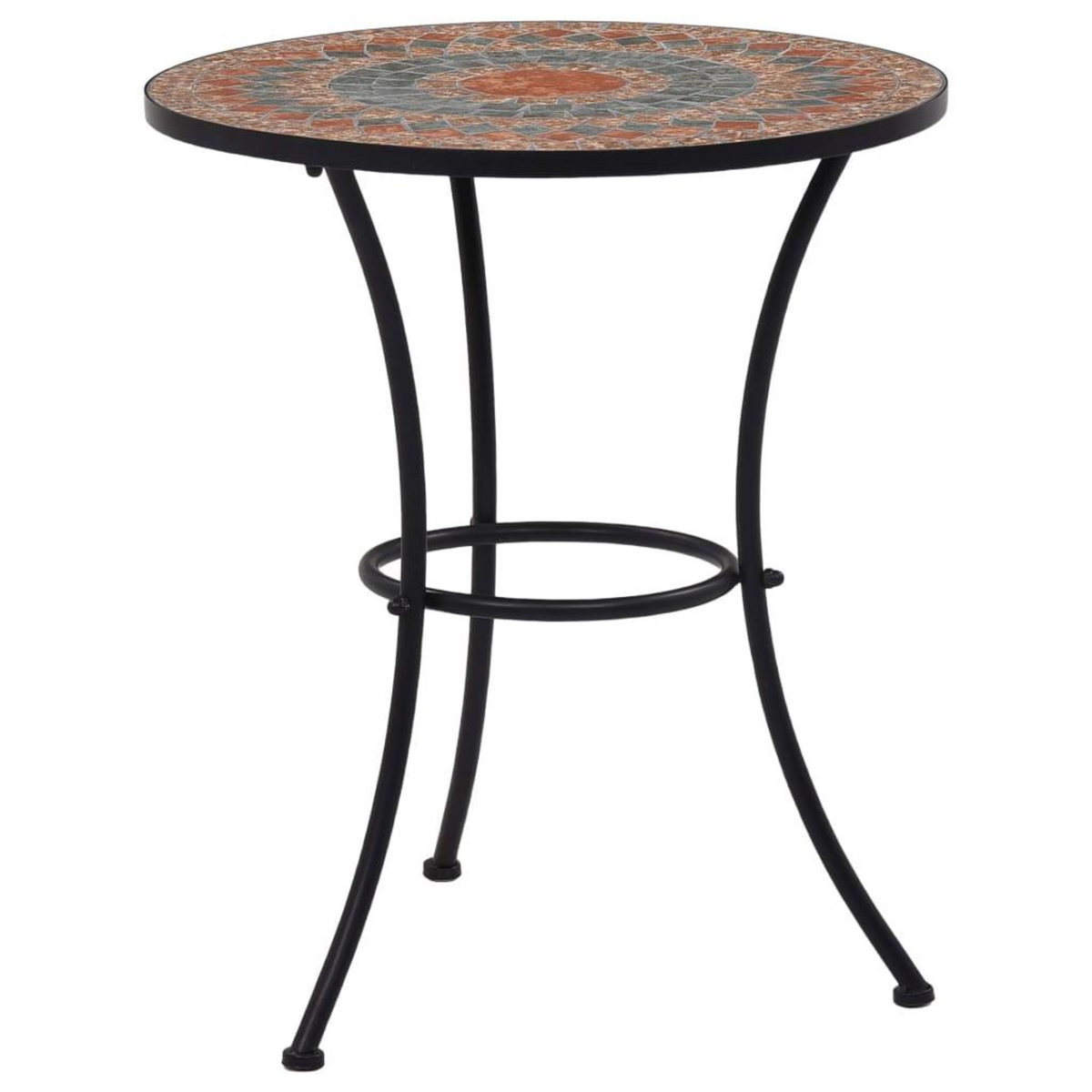 VIDAXL Table de bistro mosaïque Orange/gris 60 cm Ceramique