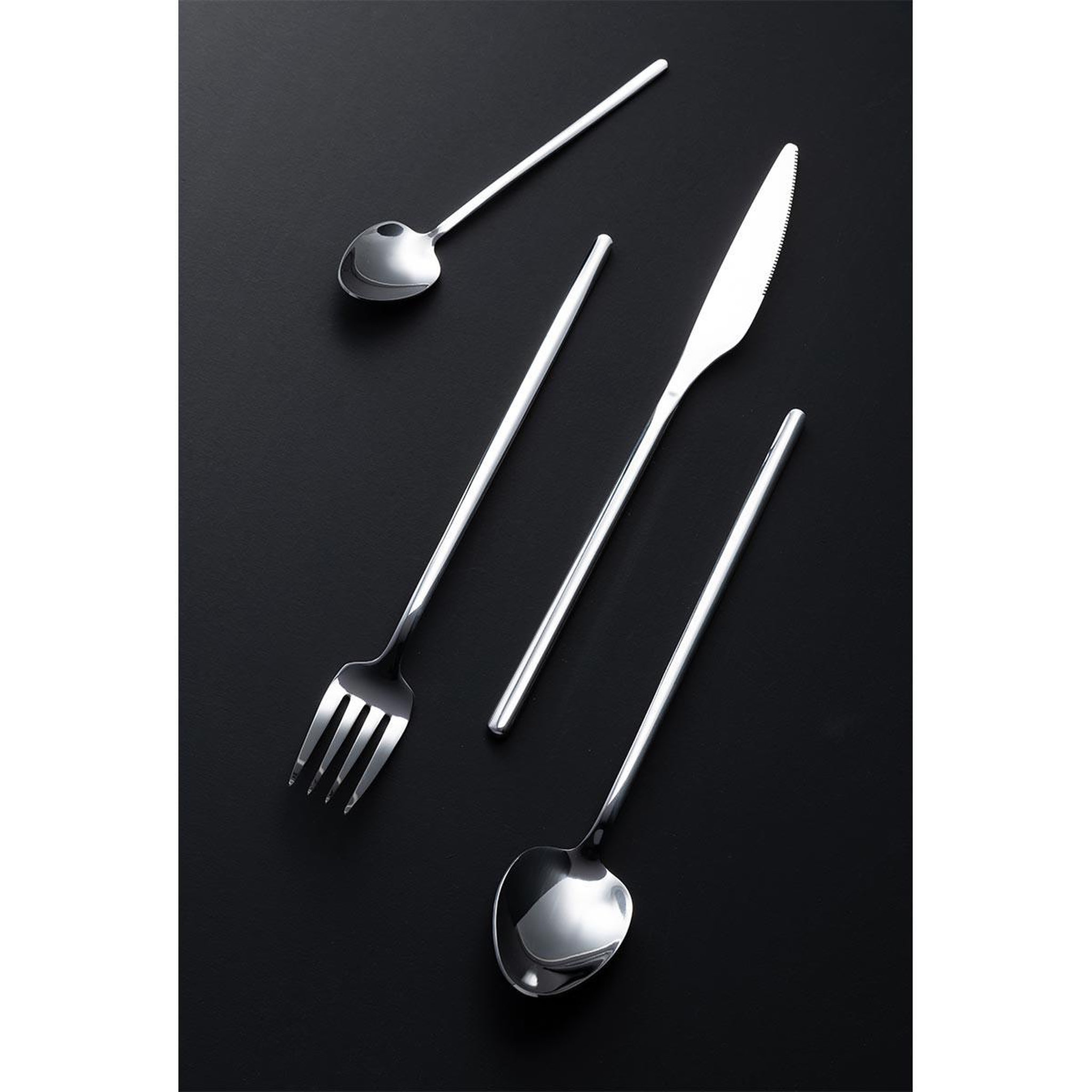 Voir la diapositive 2 : J-LINE Ménagère 24 Pièces en Inox  Irvin Brillant  27cm Argent