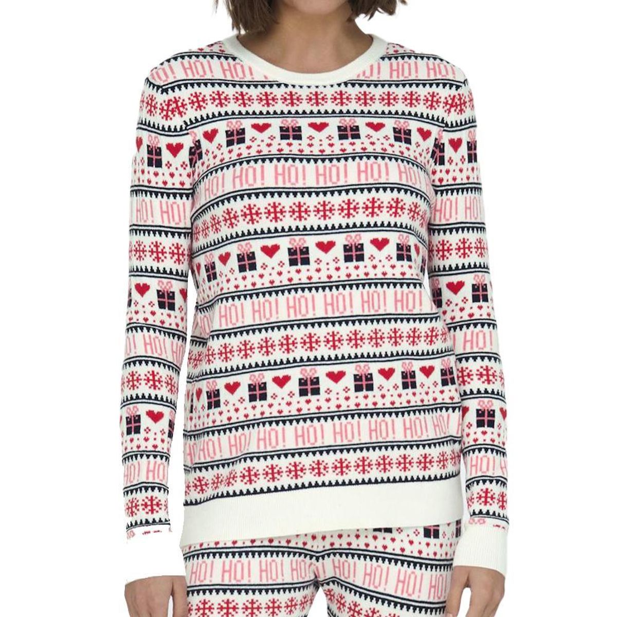 Only Pull de Noël Blanc/Rose Femme Only Xmas Present