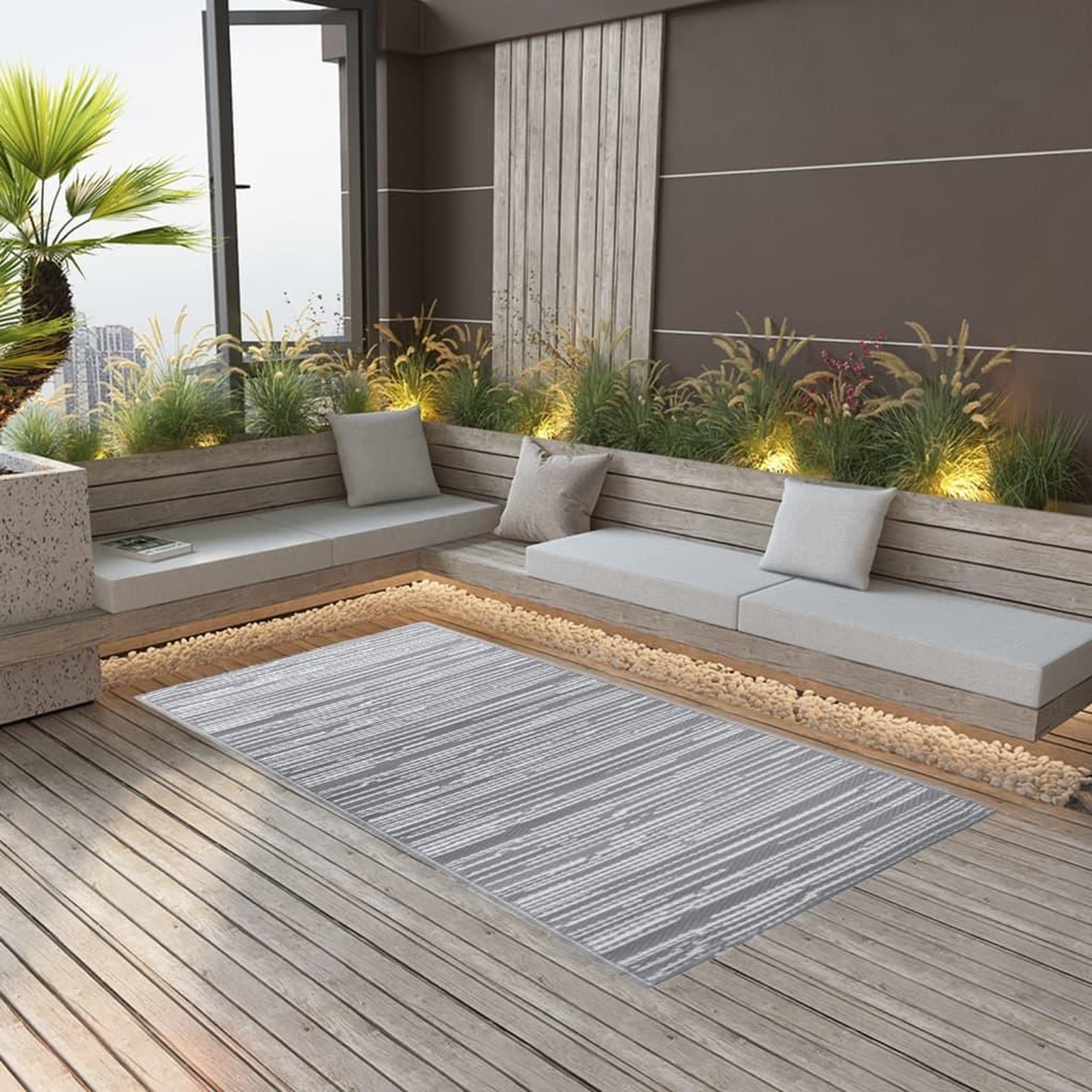 Voir la diapositive 1 : VIDAXL Tapis d'exterieur ARAKIL Gris 80x150 cm PP