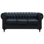 Voir la diapositive 2 : Habitat et Jardin Canapé fixe Chesterfield  Aliza  - 208 x 82 x 70 cm - 3 places - Noir