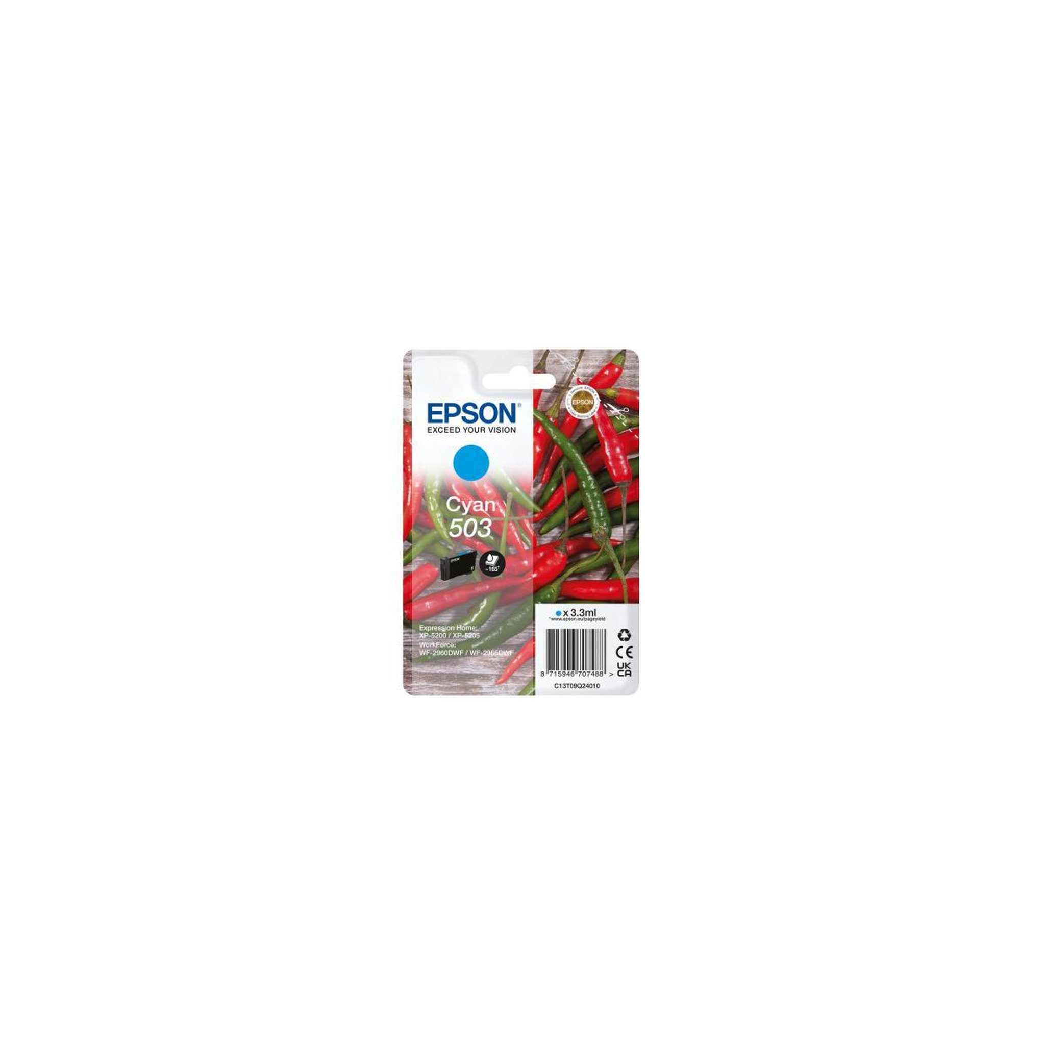 Voir la diapositive 2 : Epson Cartouche d'encre originale 503 cyan série piment - c13t05a24010