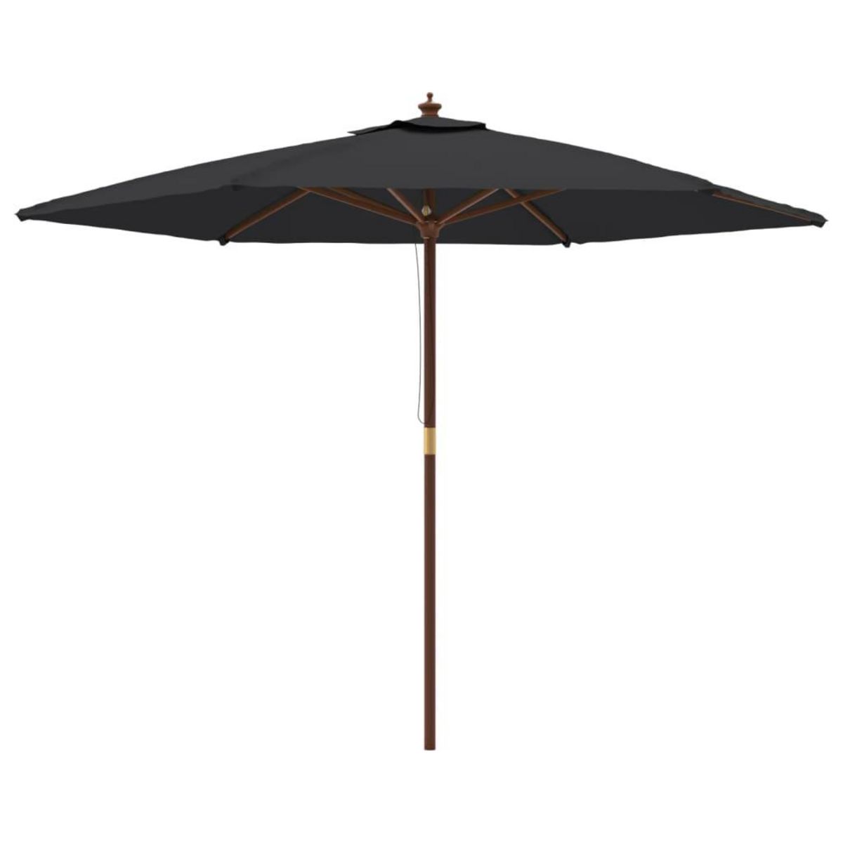 VIDAXL Parasol de jardin avec mat en bois noir 299x240 cm