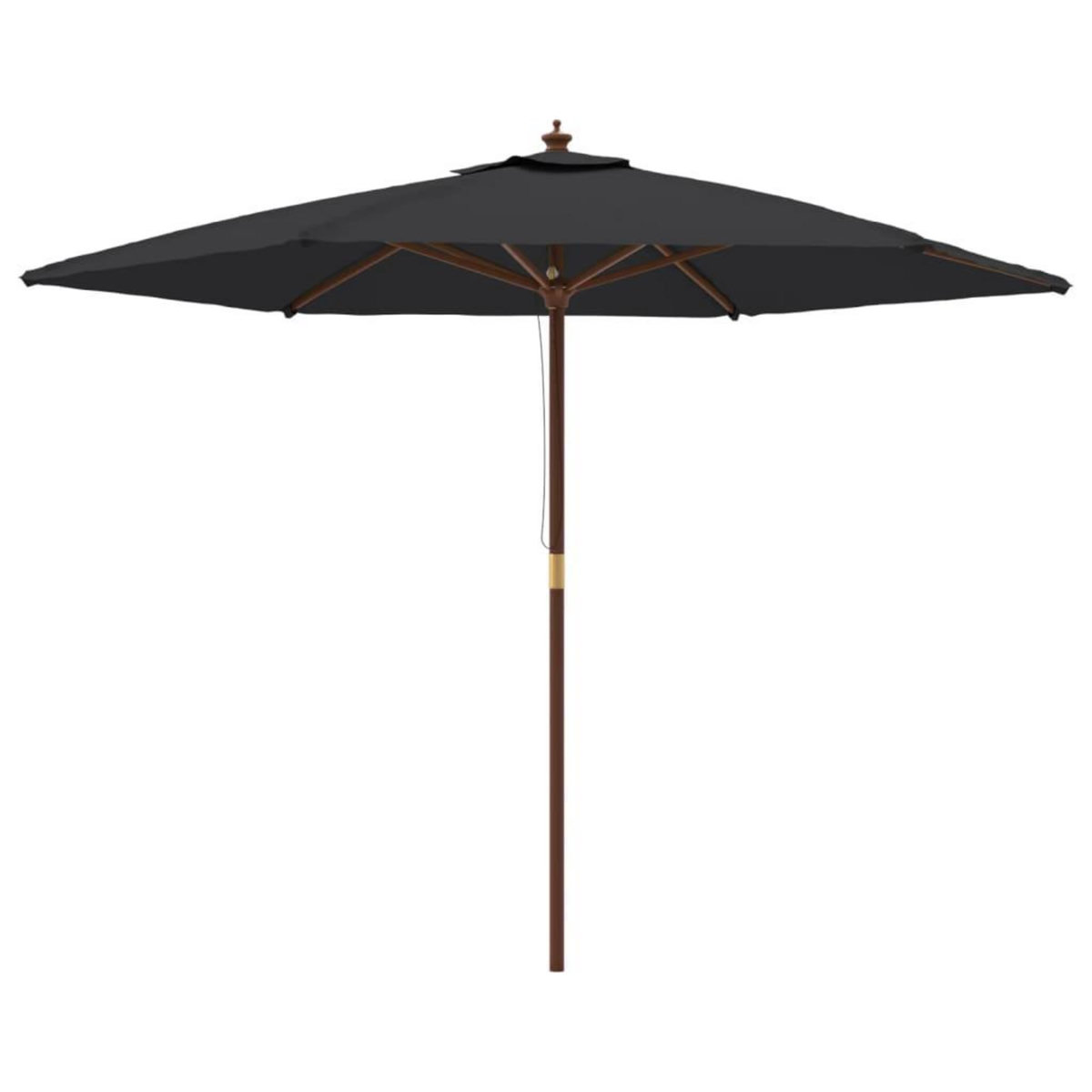 VIDAXL Parasol de jardin avec mat en bois noir 299x240 cm