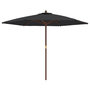 Voir la diapositive 2 : VIDAXL Parasol de jardin avec mat en bois noir 299x240 cm