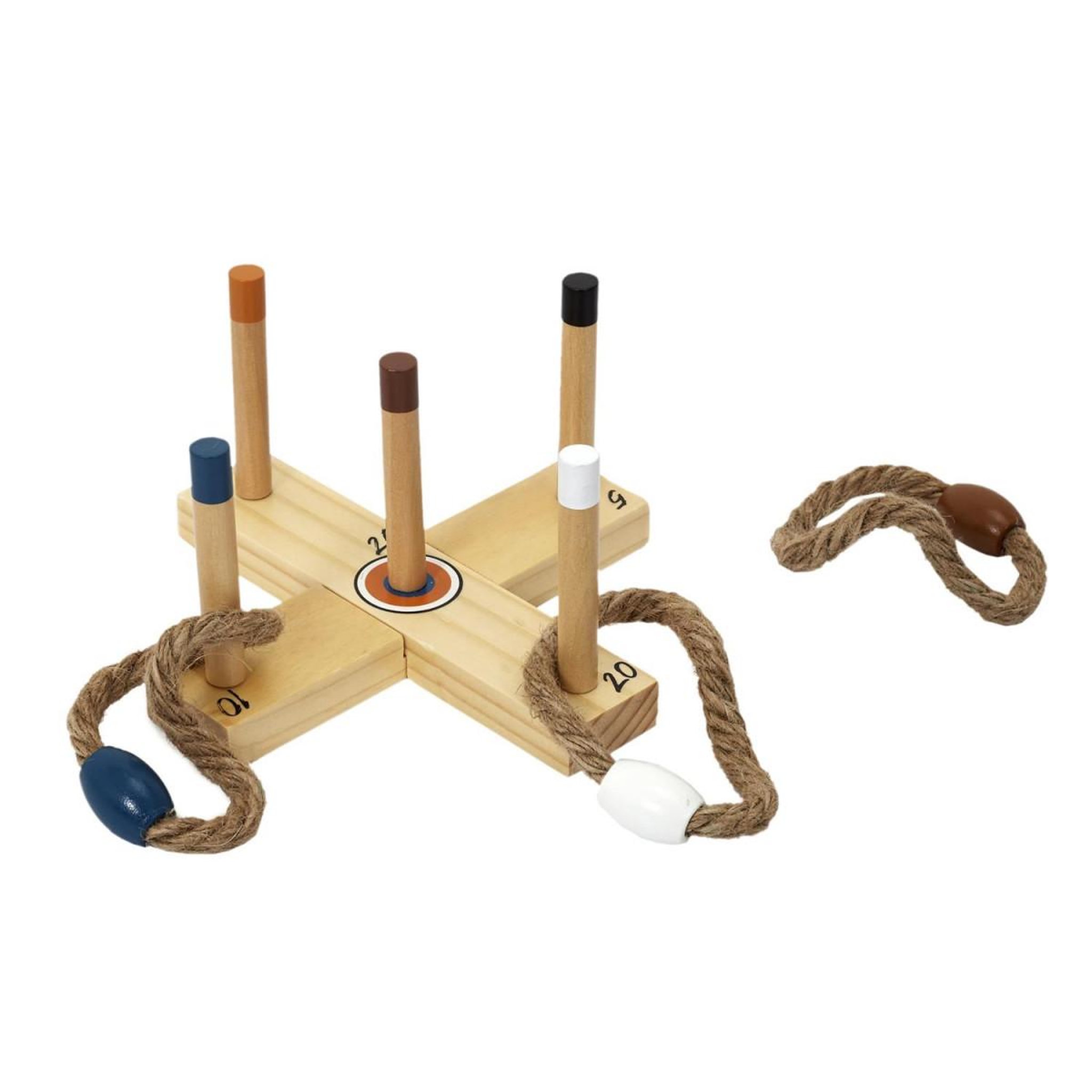 MISTER GADGET Jeu de lancer en bois  anneaux  18cm naturel