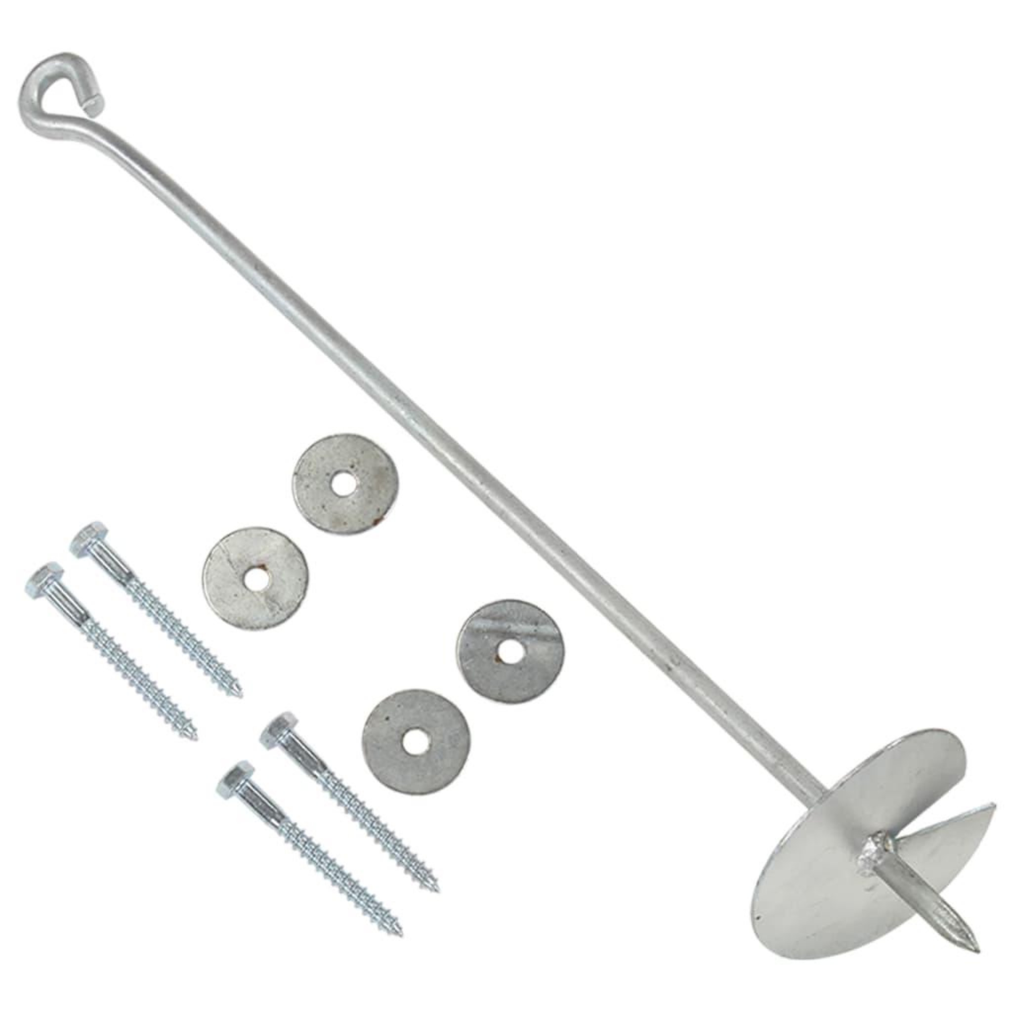Voir la diapositive 2 : VIDAXL Ancres de terre 4 pcs 10x60 cm Metal galvanise