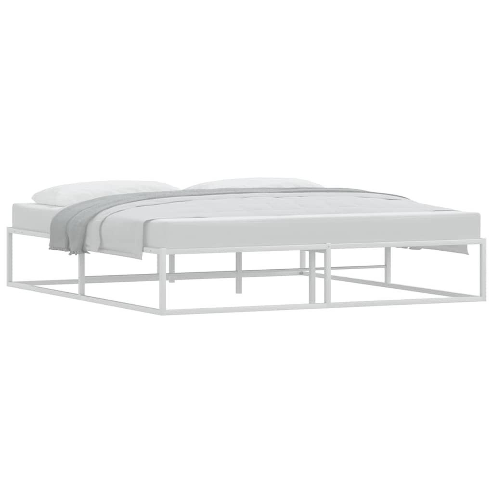 Voir la diapositive 3 : VIDAXL Cadre de lit sans matelas blanc 180x200 cm metal