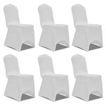 VIDAXL Housse blanche extensible pour chaise 6 pieces