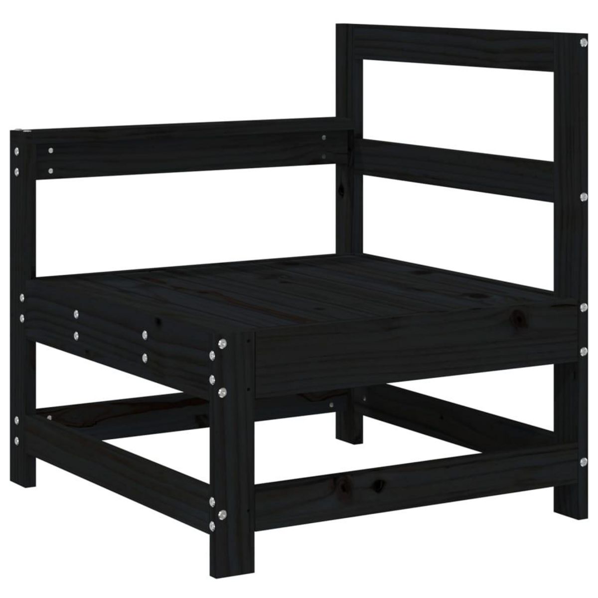 VIDAXL Canapes d'angle de jardin 2 pcs noir bois de pin massif