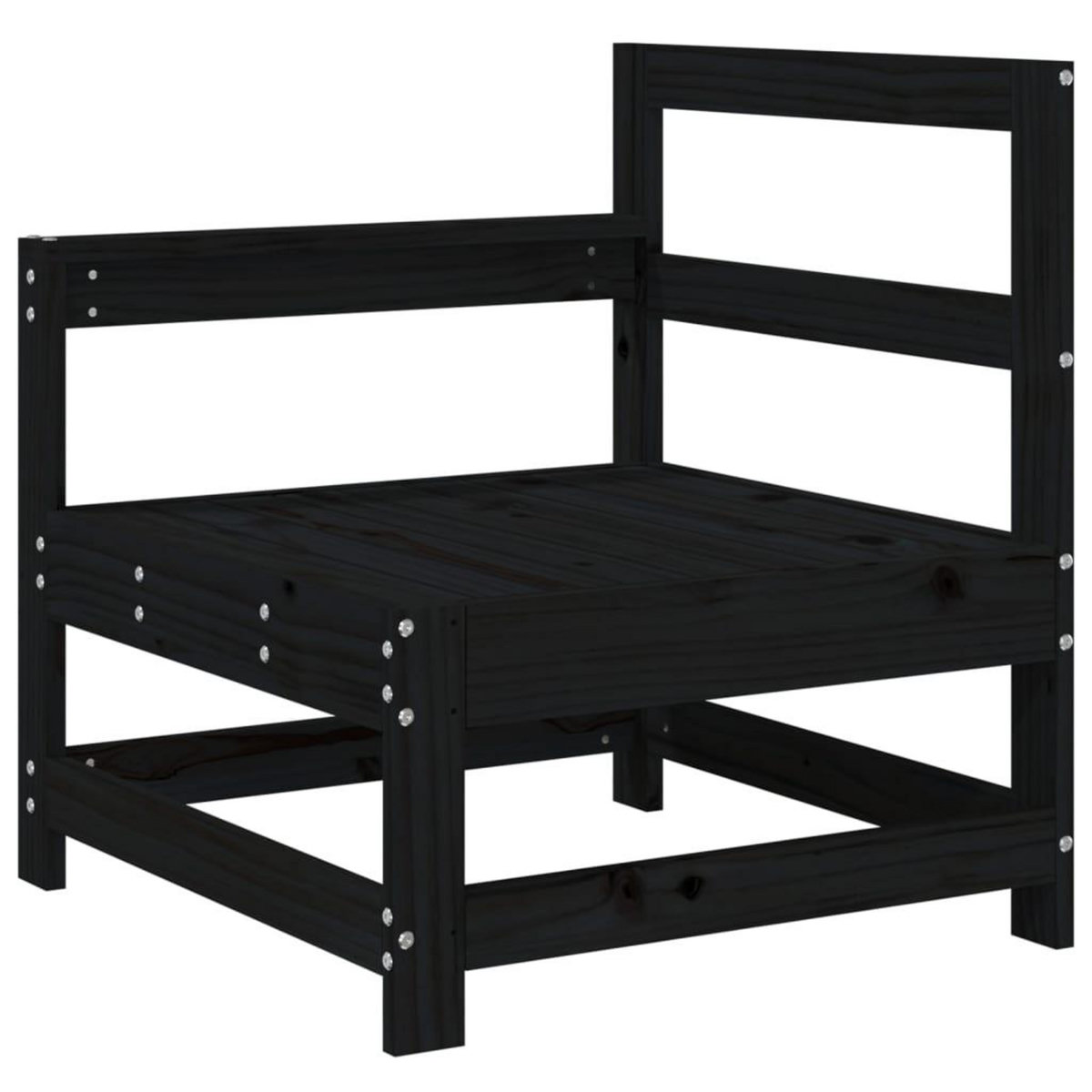 VIDAXL Canapes d'angle de jardin 2 pcs noir bois de pin massif