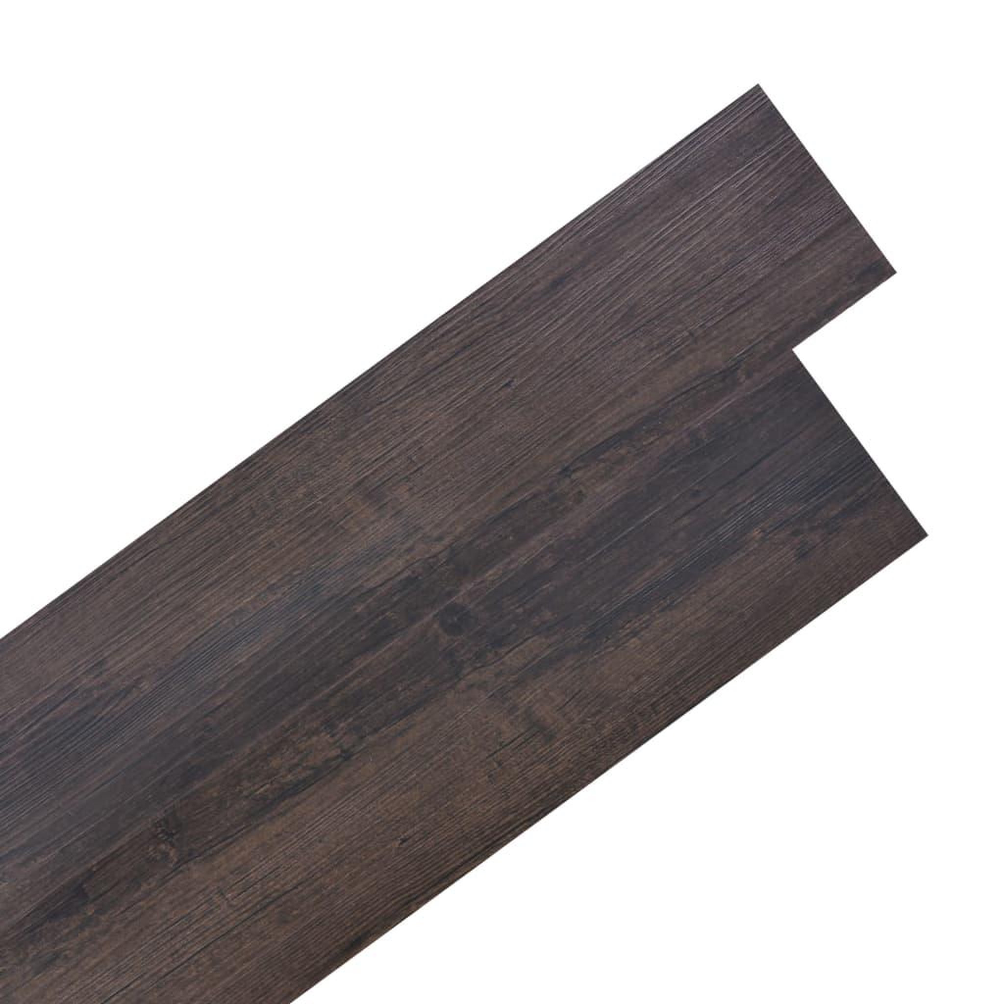 Voir la diapositive 1 : VIDAXL Dalles de plancher PVC autoadhesif 5,02 m^2 2 mm marron fonce