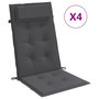 Voir la diapositive 2 : VIDAXL Coussins de chaise a dossier haut lot de 4 anthracite