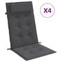 Voir la diapositive 2 : VIDAXL Coussins de chaise a dossier haut lot de 4 anthracite