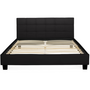 Voir la diapositive 3 : ID MARKET Lit double CHARLOTTE avec tête de lit et sommier 140 x 190 cm PVC noir