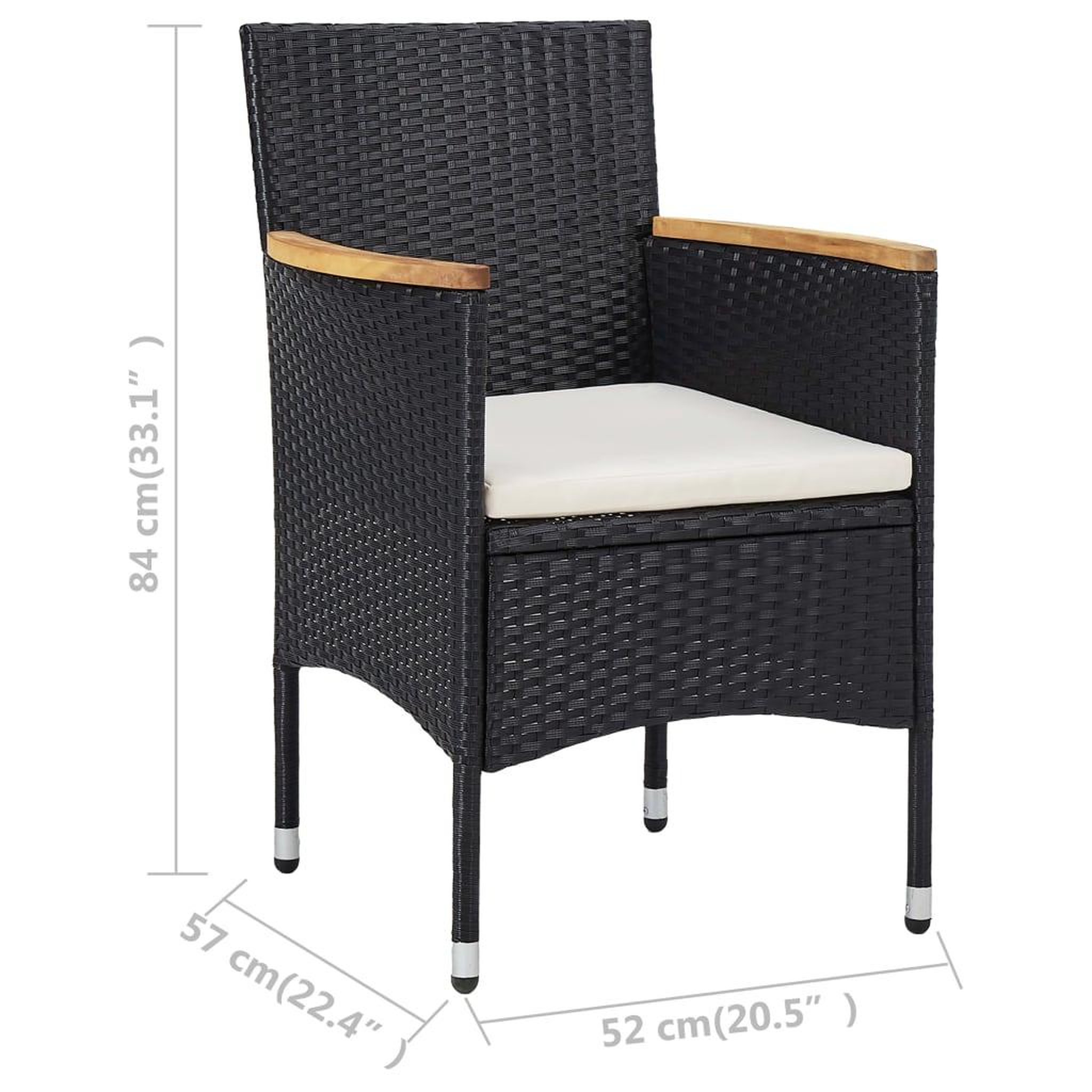 Voir la diapositive 6 : VIDAXL Chaises a manger de jardin lot de 2 Resine tressee Noir