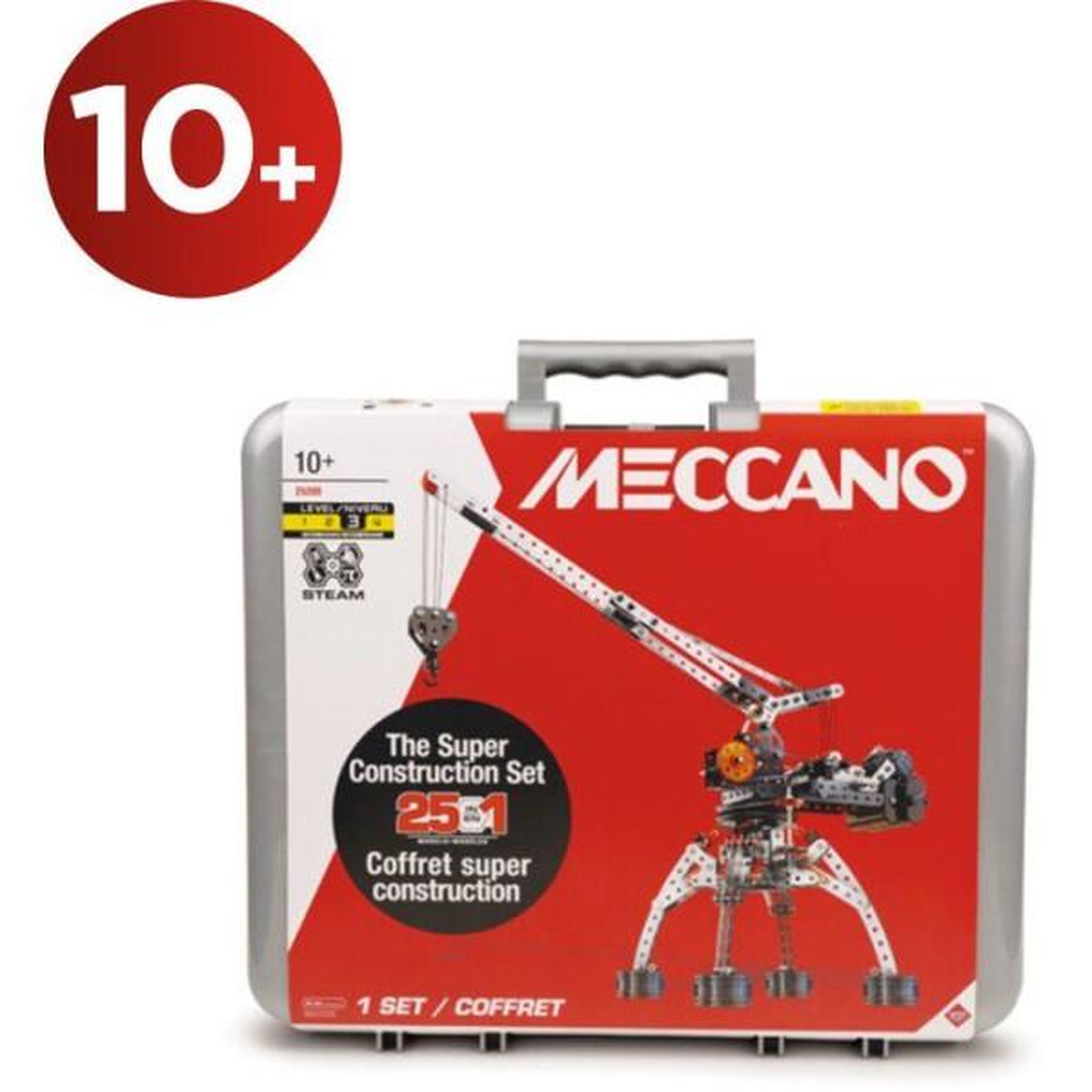 Meccano MECCANO - Jeu de construction - Métal - 638 pieces - 10 ans + - 25 modeles + mallette