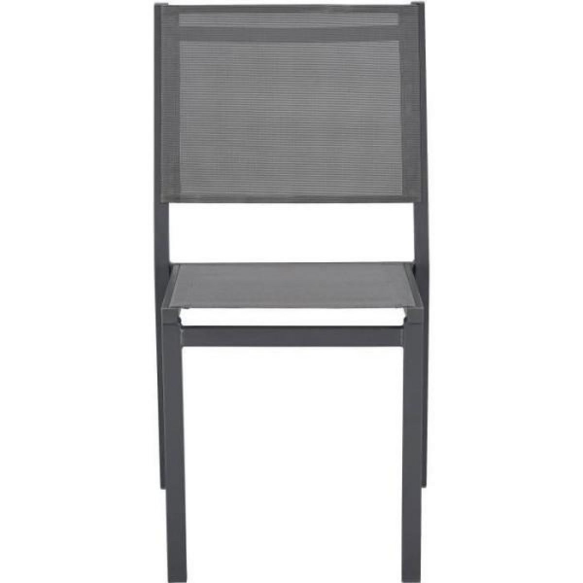 MARKET24 Ensemble table de jardin 6 personnes : Table + 6 chaises - Structure en aluminium - L180 x P 90 x H 72 cm - Gris anthracite