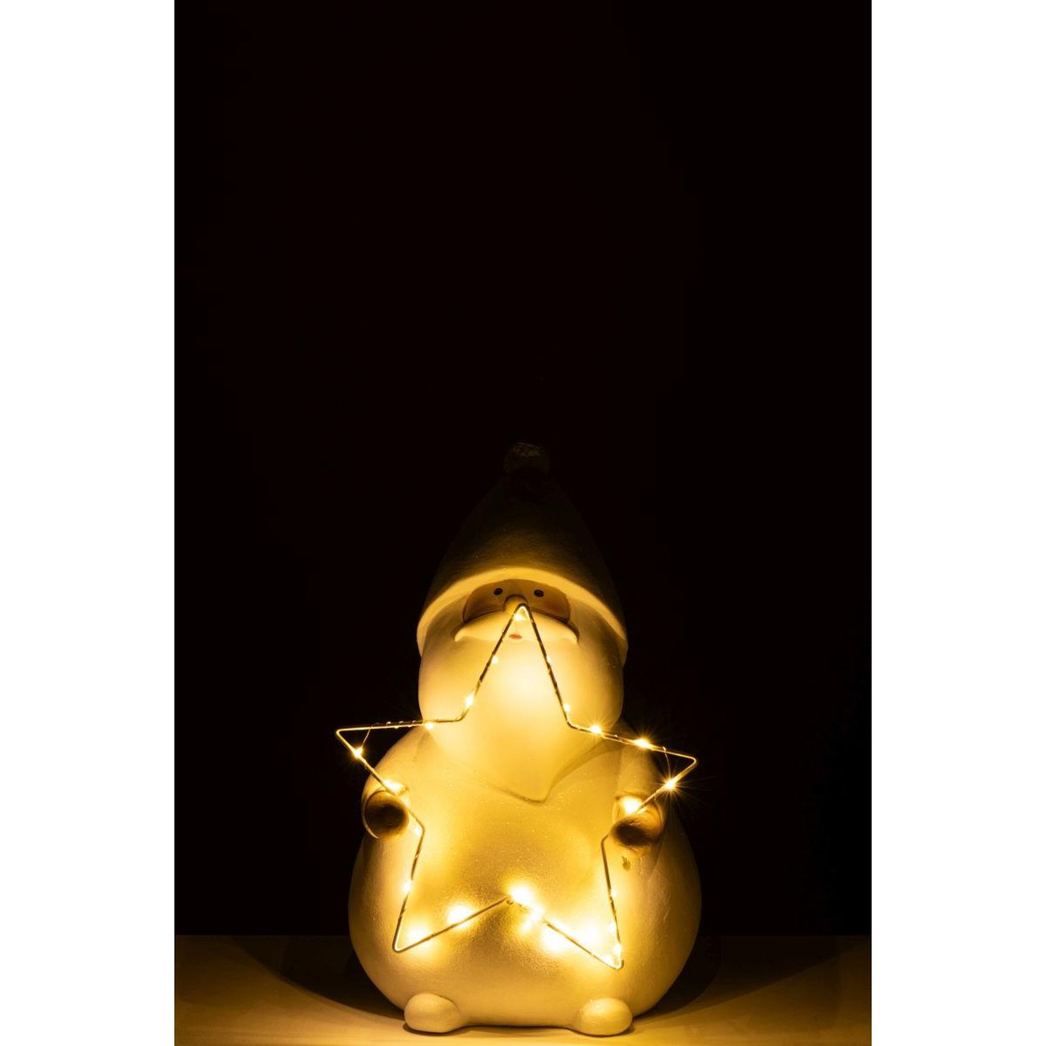 Voir la diapositive 4 : J-LINE Père-noël à led  étoile  46cm blanc