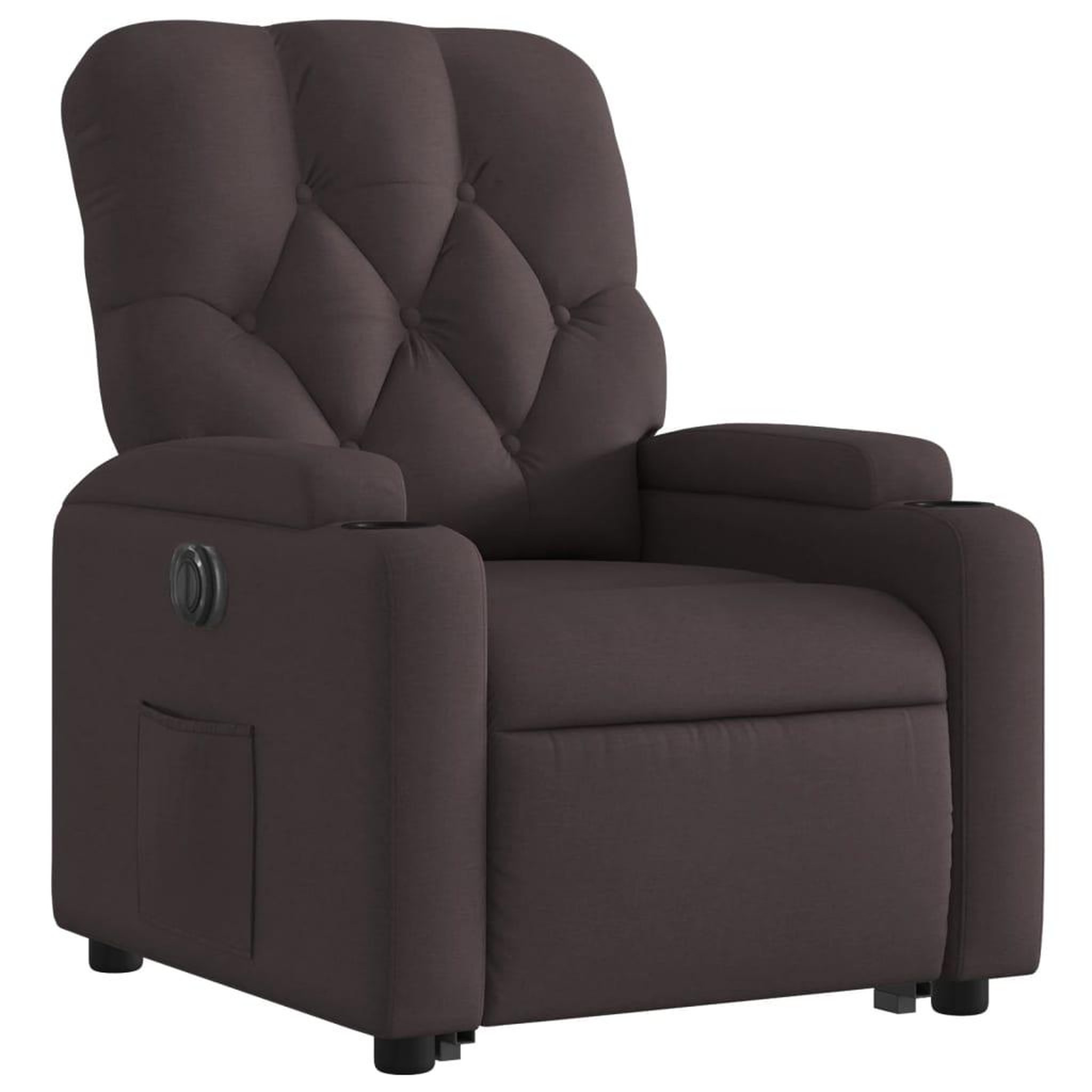 Voir la diapositive 4 : VIDAXL Fauteuil inclinable electrique marron fonce tissu