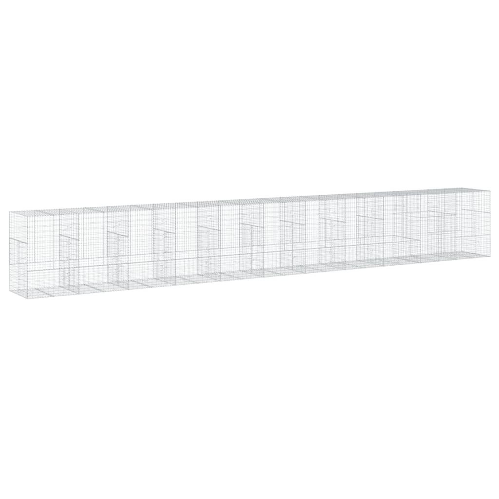 Voir la diapositive 5 : VIDAXL Panier gabion avec couvercle 1100x100x150 cm fer galvanise