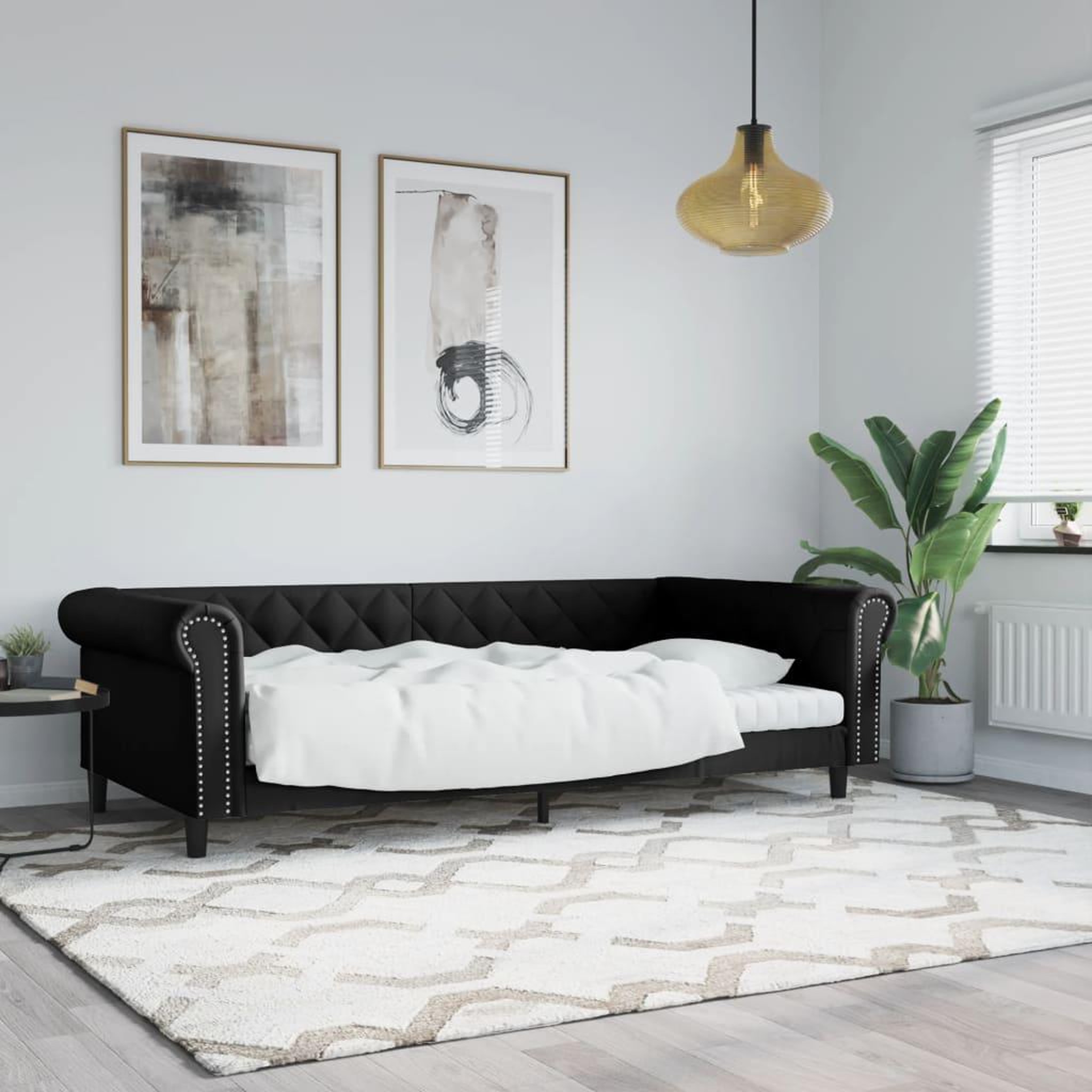VIDAXL Lit de jour sans matelas noir 100x200 cm similicuir