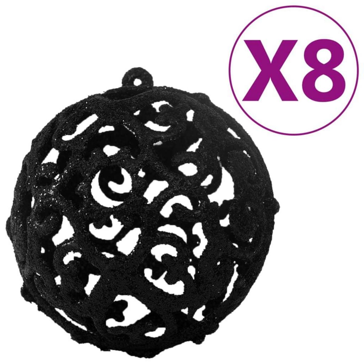 VIDAXL Ensemble de boules de Noël 100 pcs Noir