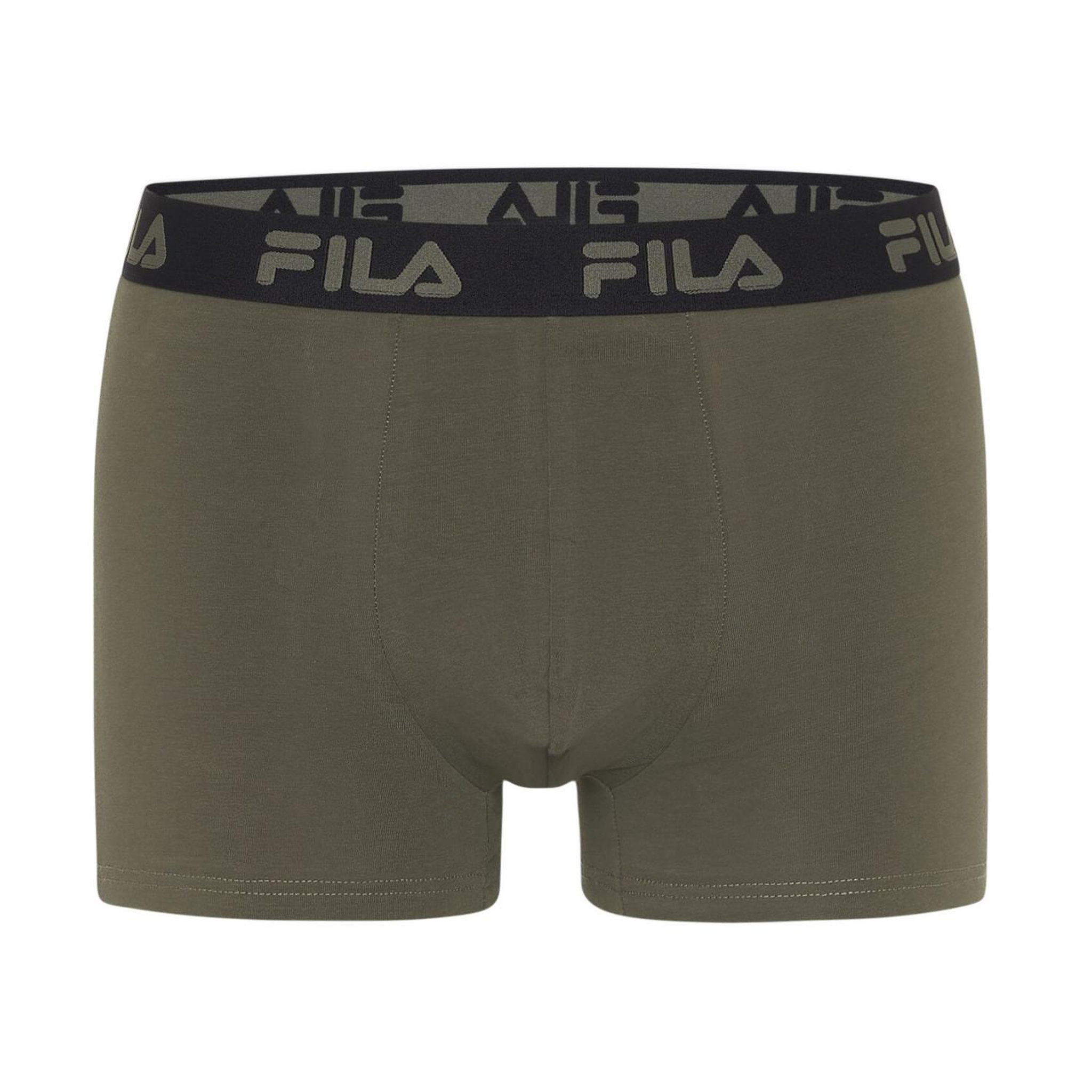 Voir la diapositive 3 : FILA Lot de 4 boxers homme en coton uni