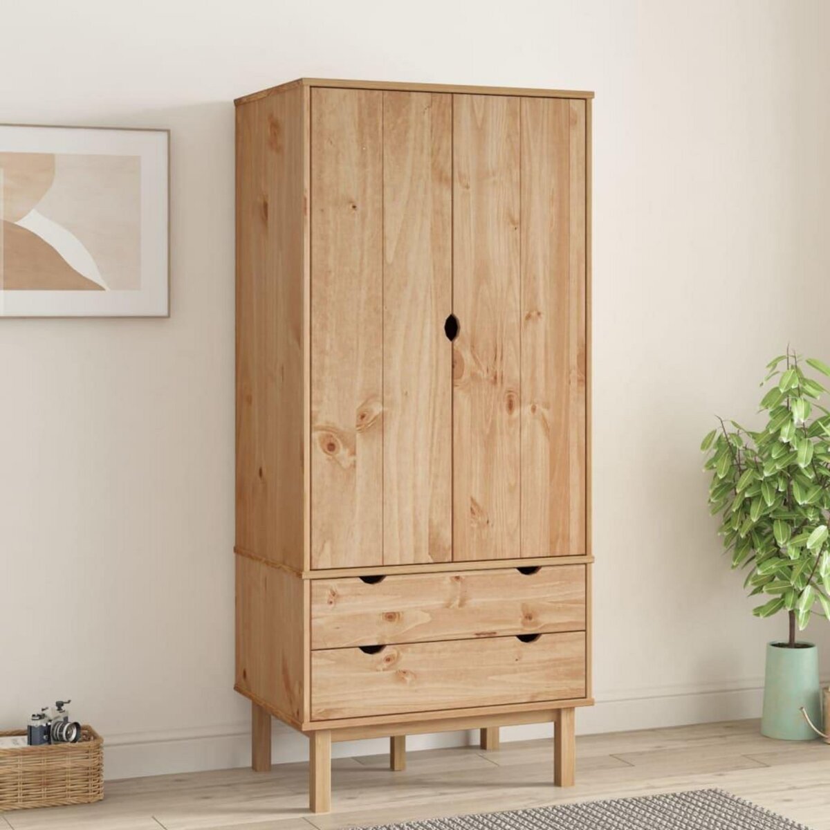VIDAXL Garde-robe OTTA 76,5x53x172 cm Bois massif de pin