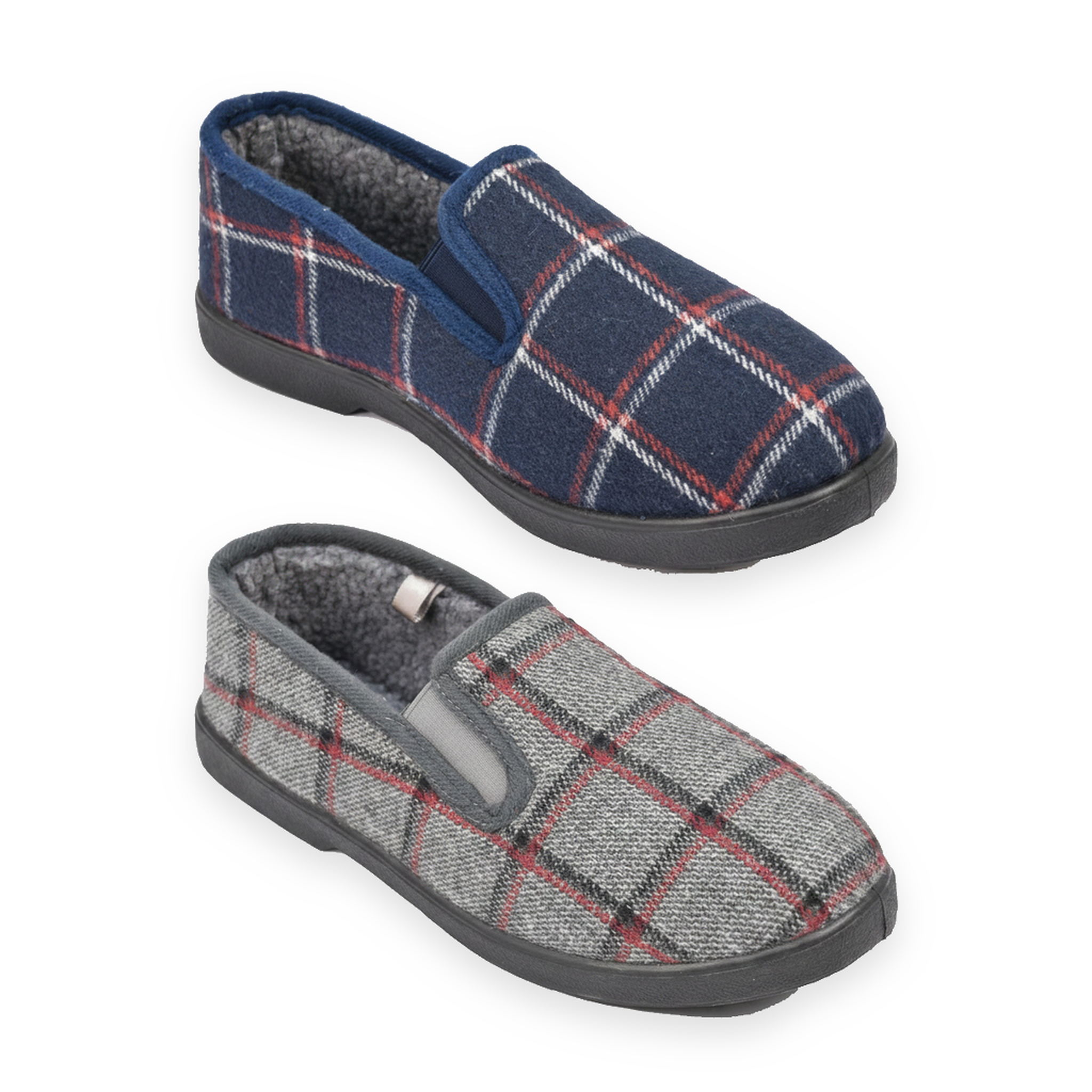 Voir la diapositive 1 : OZABI Ozabi pantoufles charentaises homme pack de 2 paires semelle antidérapante