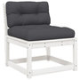 Voir la diapositive 3 : VIDAXL Salon de jardin 6 pcs avec coussins blanc bois massif de pin