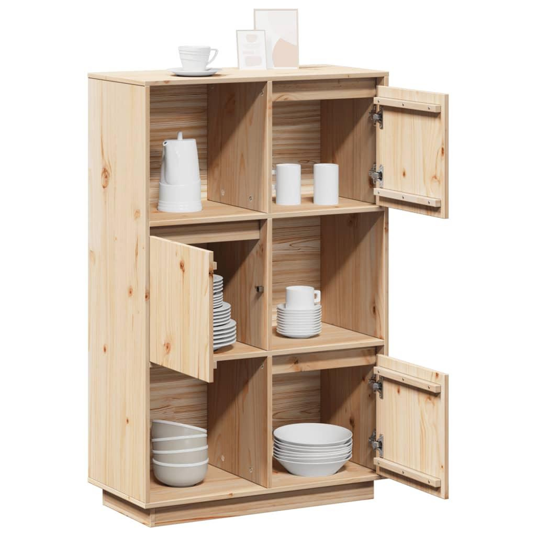 Voir la diapositive 5 : VIDAXL Buffet haut 74x35x117 cm Bois massif de pin