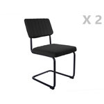 Leitmotiv 2 Chaises cantilevers design velours Keen. Coloris disponibles : Marron, Beige