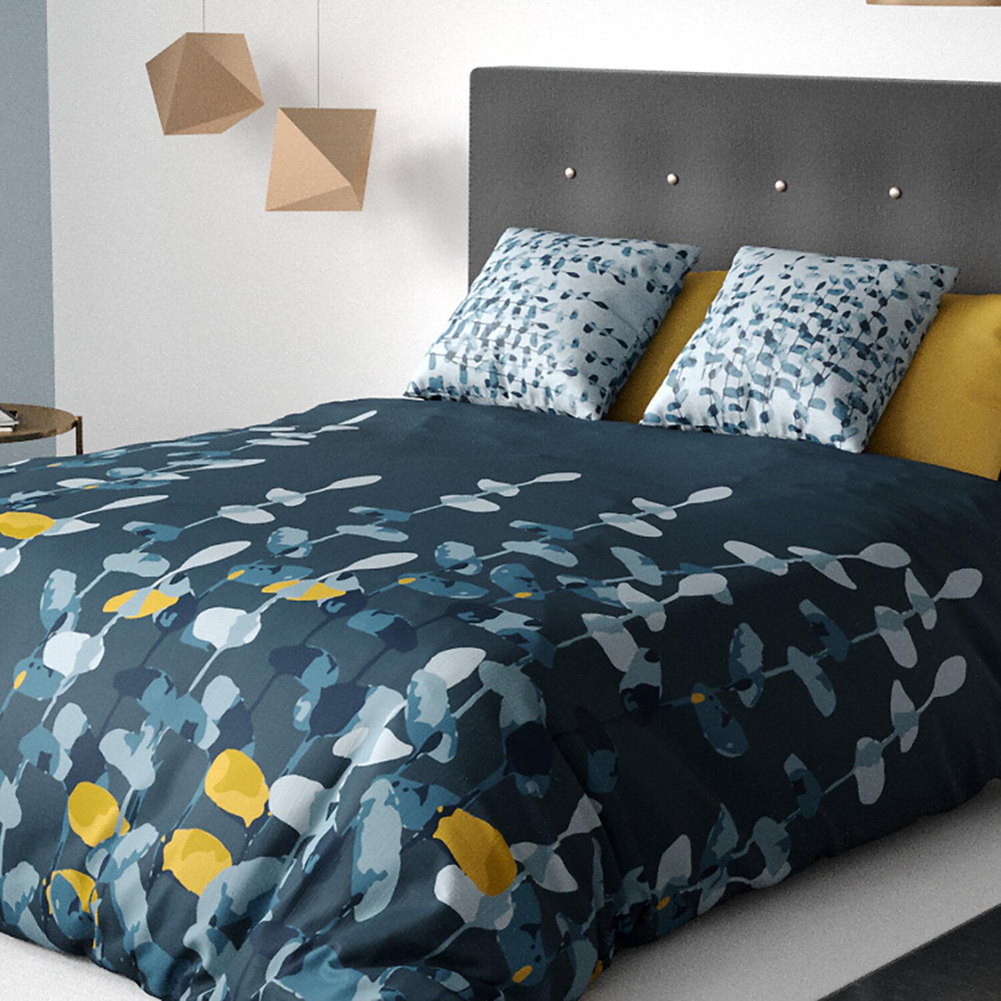 Voir la diapositive 2 : Les Ateliers du Linge Parure housse de couette 100% coton 47 fils/cm2-lunaria