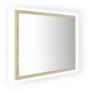 Voir la diapositive 2 : VIDAXL Miroir LED de salle de bain Chene sonoma 60x8,5x37 cm Acrylique