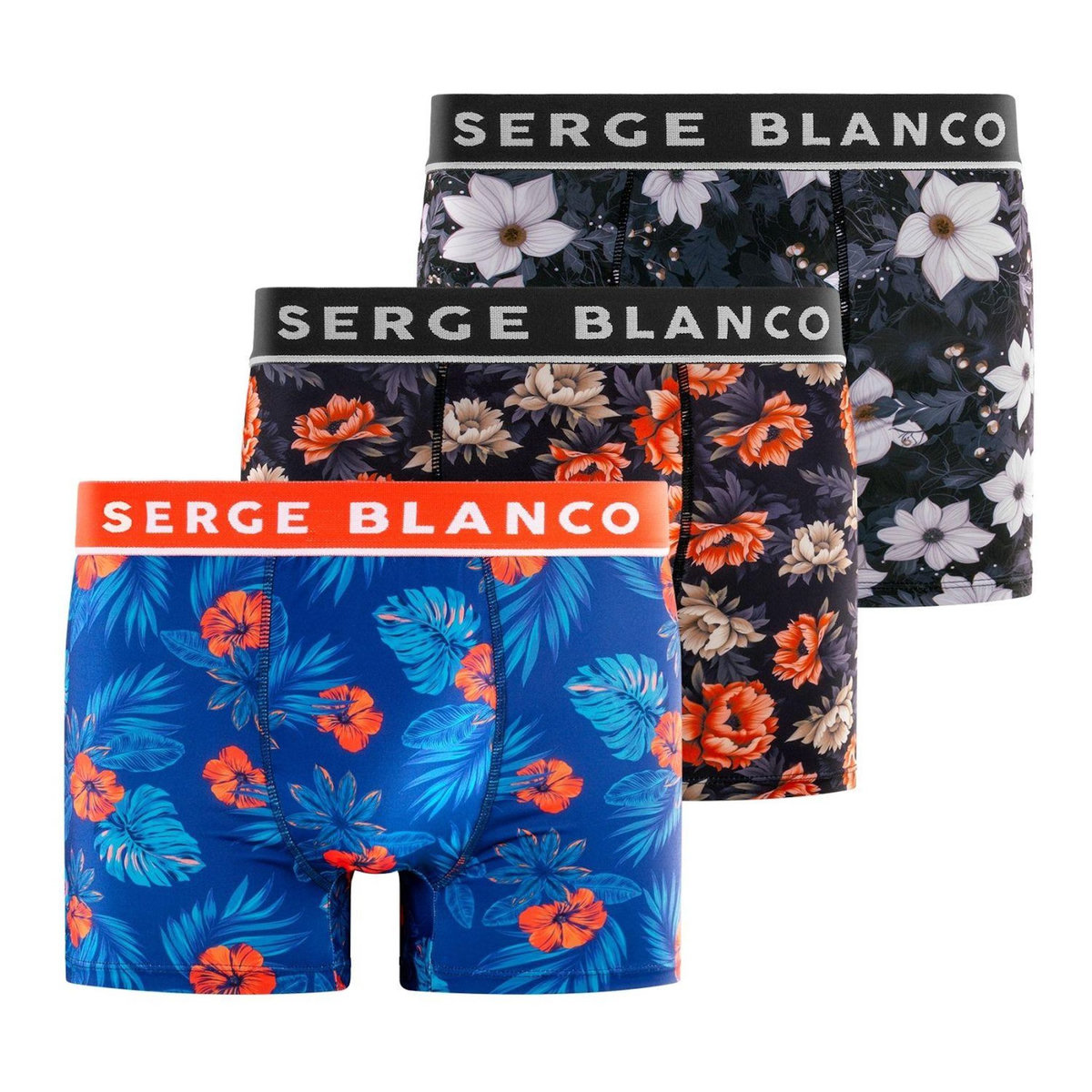 SERGE BLANCO Lot de 3 boxers homme Sublimation