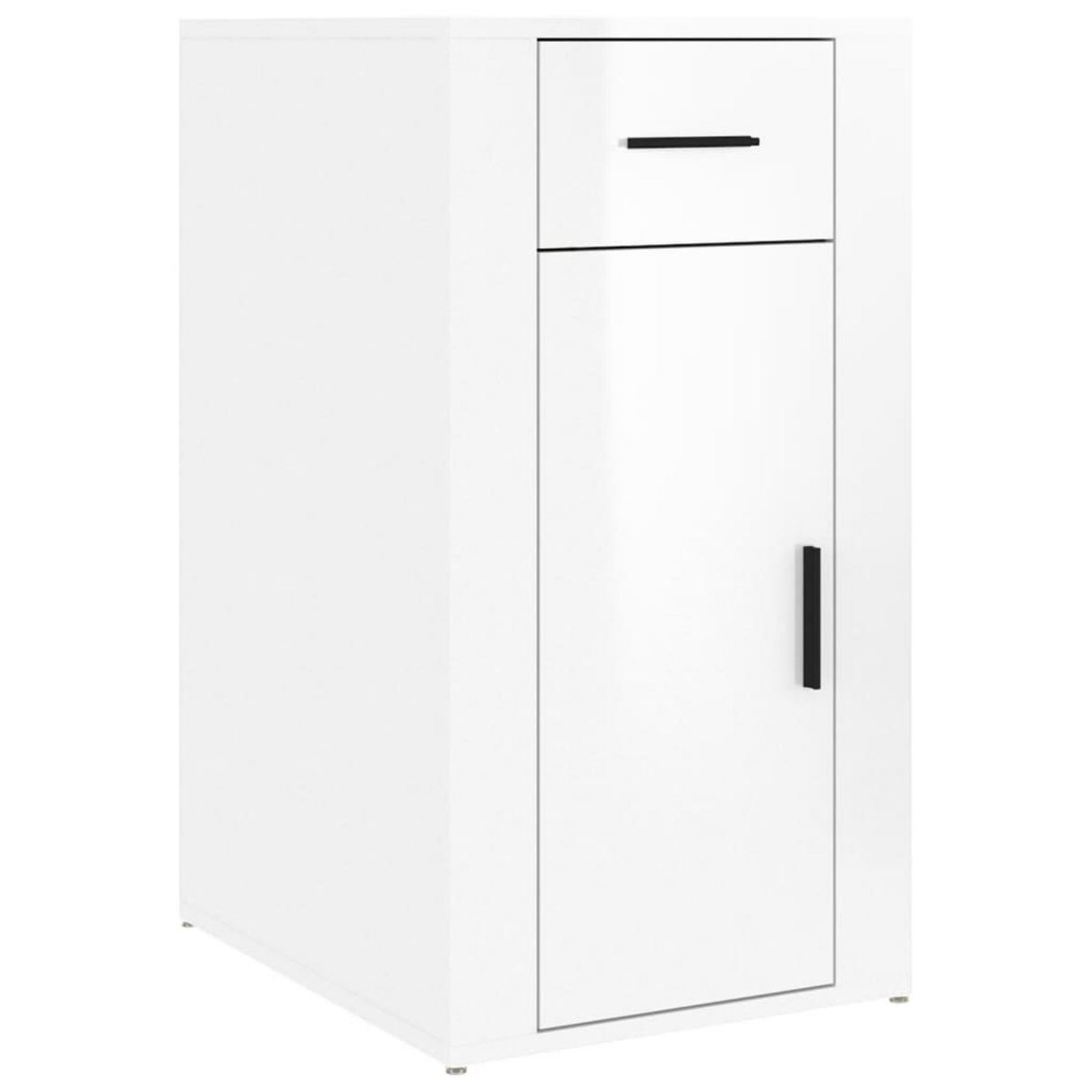VIDAXL Armoire de bureau Blanc brillant 40x49x75 cm Bois d'ingenierie