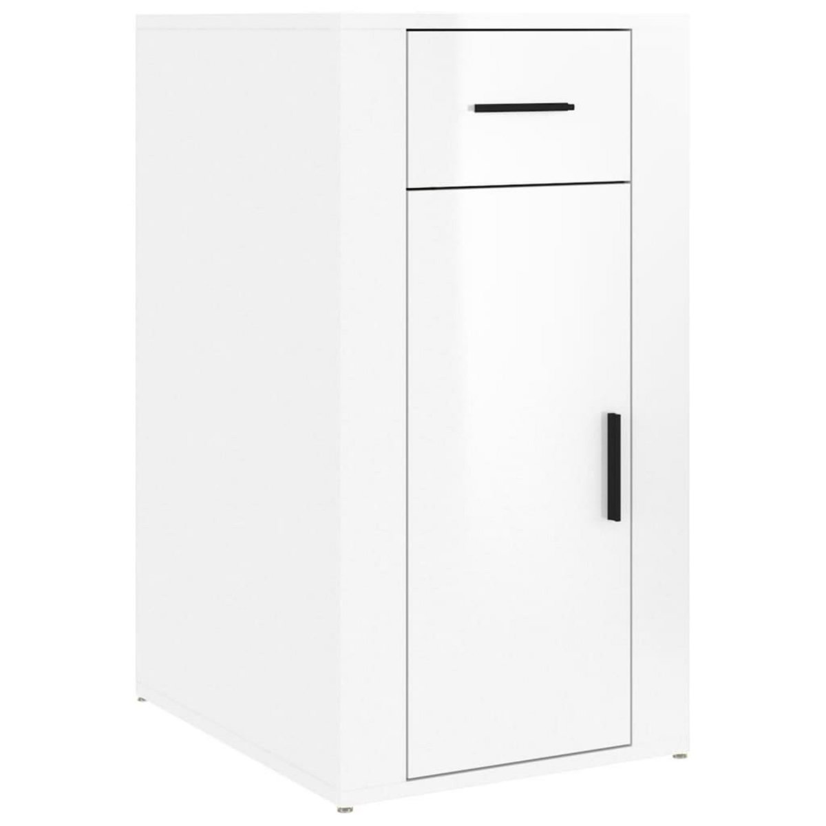 VIDAXL Armoire de bureau Blanc brillant 40x49x75 cm Bois d'ingenierie
