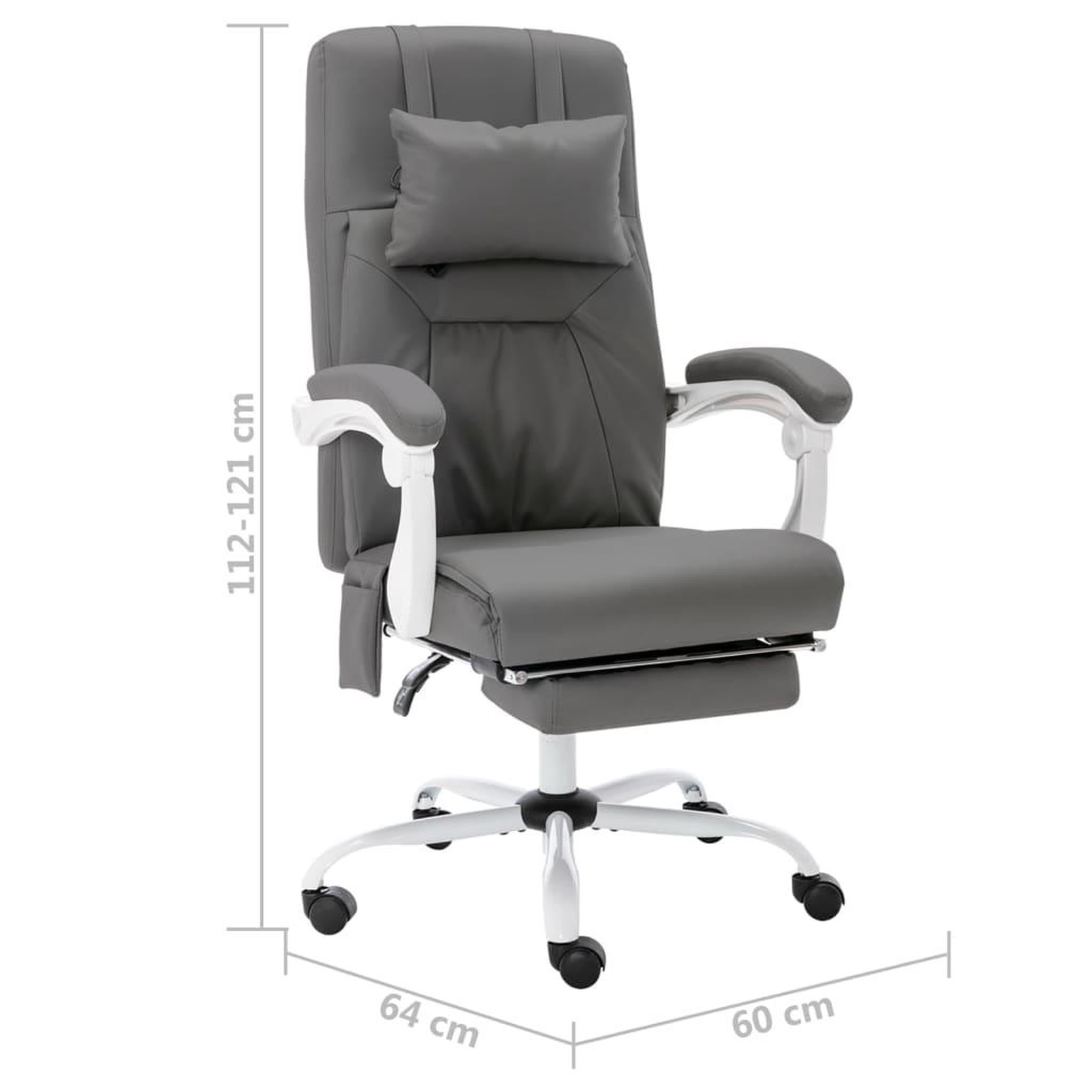 Voir la diapositive 6 : VIDAXL Chaise de bureau de massage Gris Similicuir