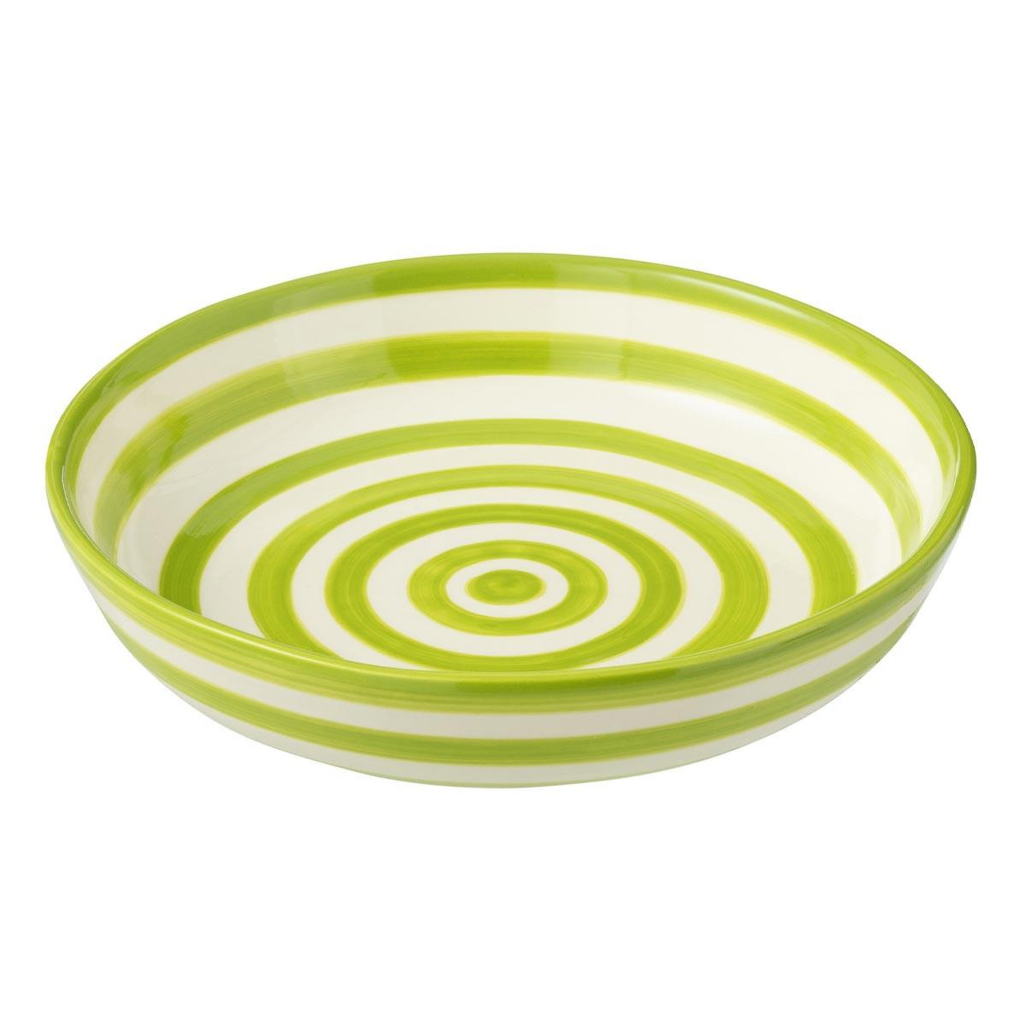 J-LINE Coupelle Basse en Céramique  Granada Rayure  25cm Vert