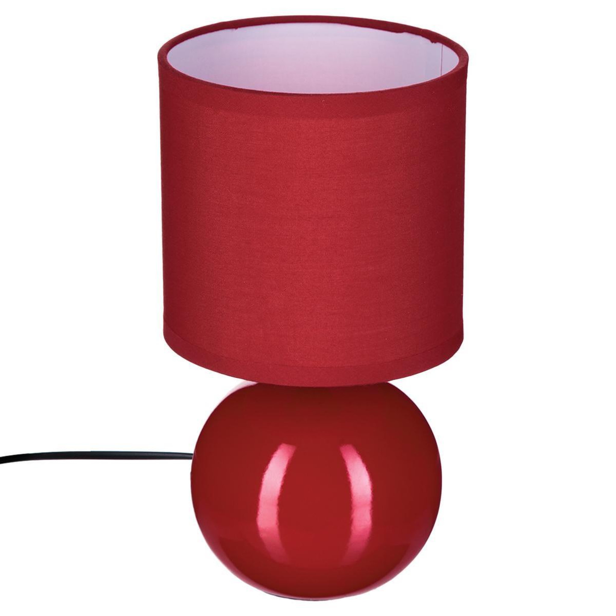 Voir la diapositive 2 : ATMOSPHERA Lampe à poser céramique  boule  24cm rouge