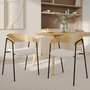 Voir la diapositive 2 : Rendez vous déco Lot de 2 chaises en tissu bouclé blanc et bois de chêne-Esmée