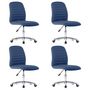 Voir la diapositive 2 : VIDAXL Chaises a manger lot de 4 bleu tissu