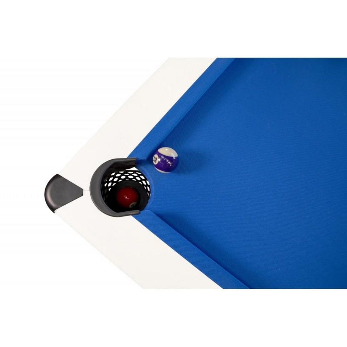 PLAY4FUN Billard Américain HARMONY 6Ft - 206,5 x 116,5 x 80 cm avec accessoires et plateau dînatoire - Couleur Ivoire