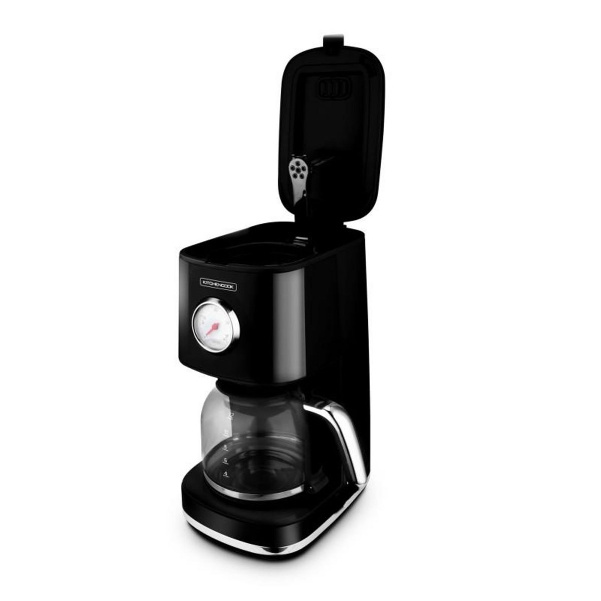 KITCHENCOOK Cafetière Style Rétro Avec Filtre Nylon Réutilisable Retro Coffee Noir Kitchencook