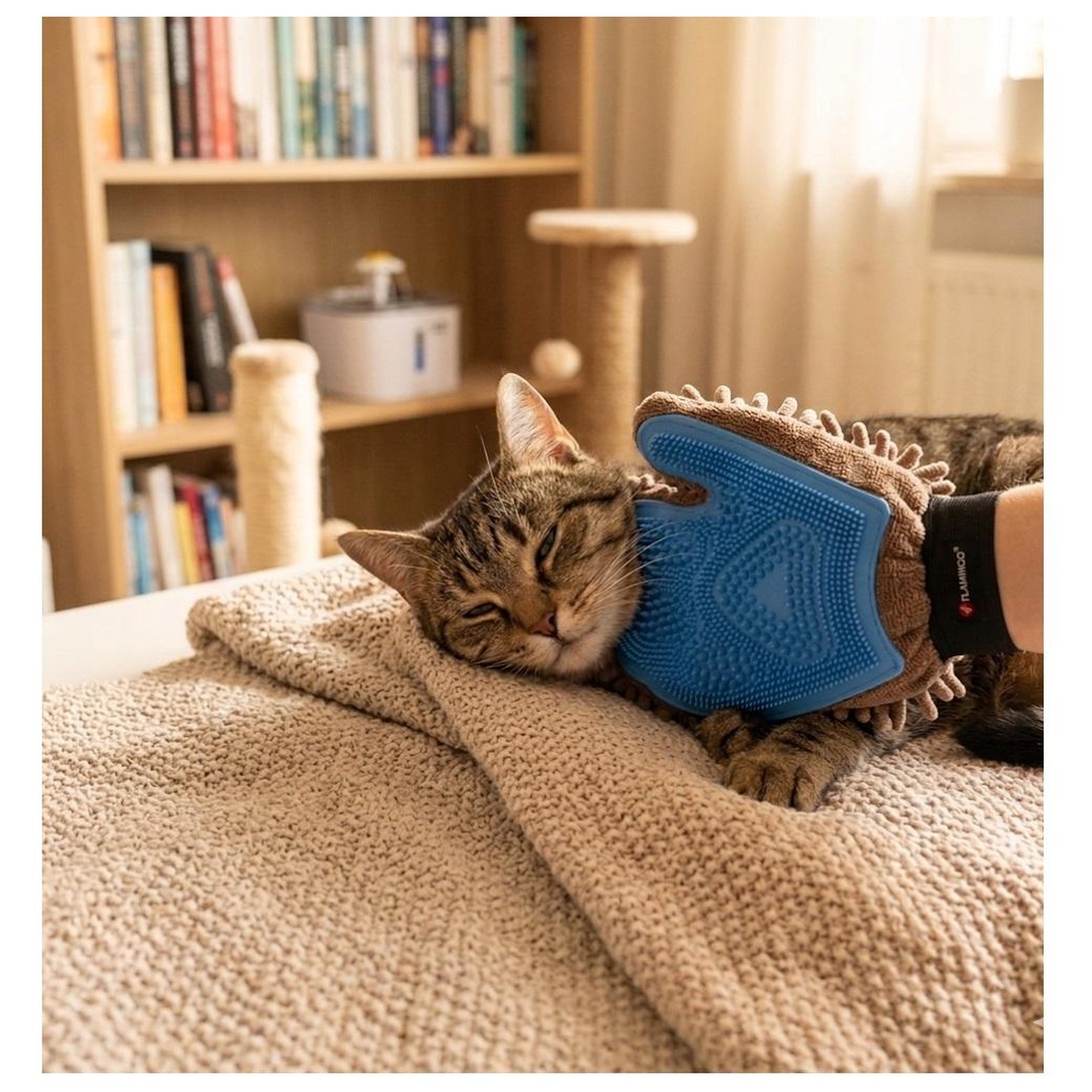 Voir la diapositive 6 : Eden Gant de massage et de brossage flava pour chat