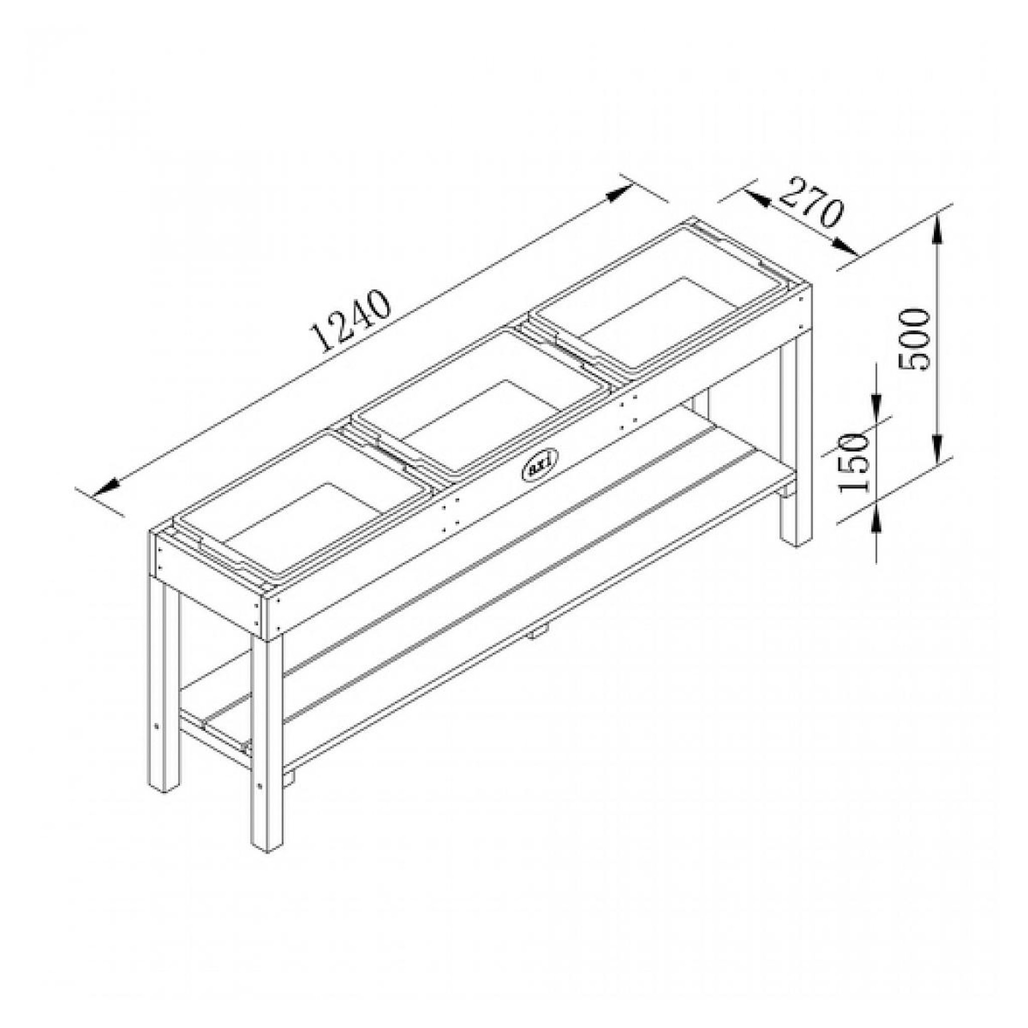 Voir la diapositive 2 : Axi House Table d activites AXI avec 3 bacs noirs Marron Fonce