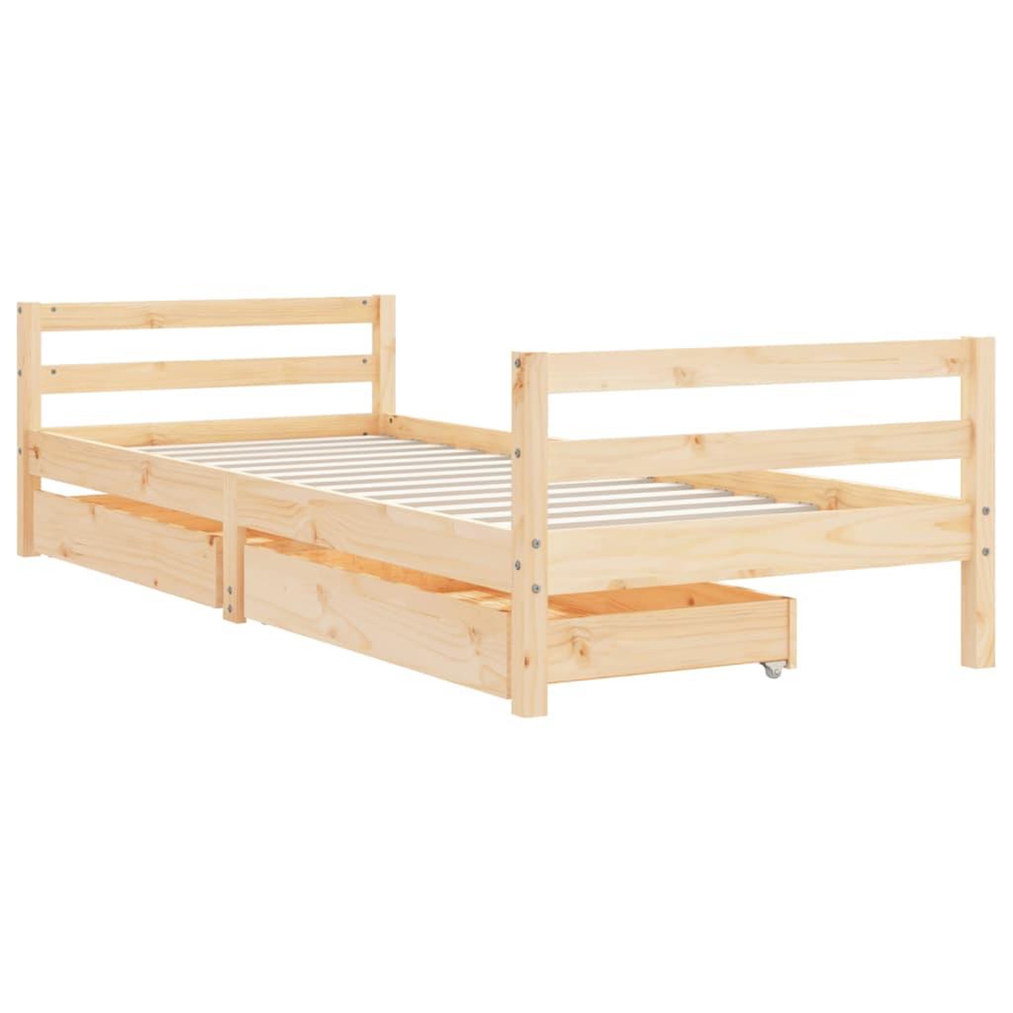 Voir la diapositive 3 : VIDAXL Cadre de lit enfant avec tiroirs 90x200 cm bois de pin massif