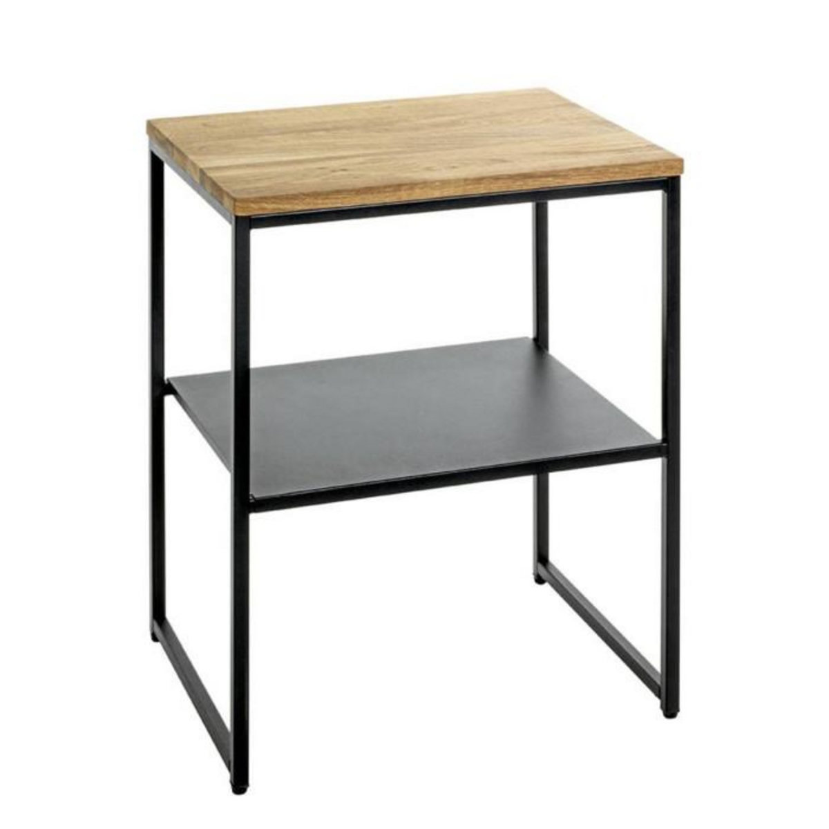 Paris Prix Table d'Appoint 2 Niveaux  Pika  60cm Chêne & Noir