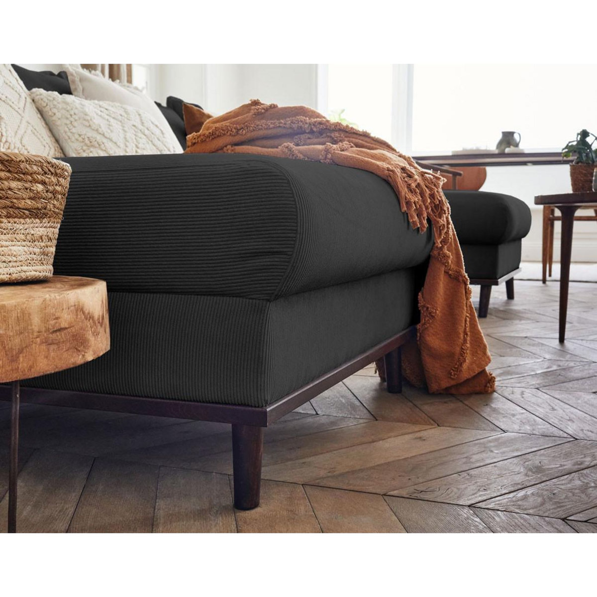 LISA DESIGN Albane - canapé panoramique en u - 7 places - en velours côtelé